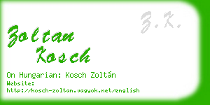 zoltan kosch business card